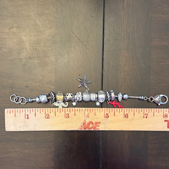 Pandora Inspired | Sea Life Charm Bracelet with Seahorse, starfish and coral - Picture 3 of 6